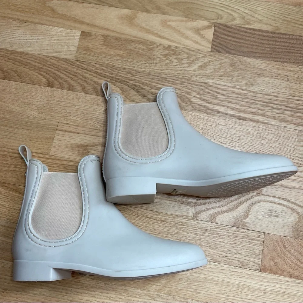 Catherine Malandrino Off White Ankle Rain Boots Sz 9 Women’s